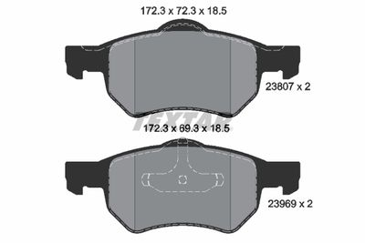2380701 TEXTAR Комплект тормозных колодок, дисковый тормоз