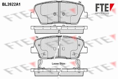 BL2622A1 FTE Комплект тормозных колодок, дисковый тормоз