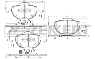 BS1125 ZEKKERT Комплект тормозных колодок, дисковый тормоз