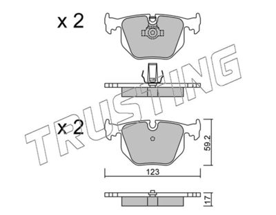5760 TRUSTING Комплект тормозных колодок, дисковый тормоз