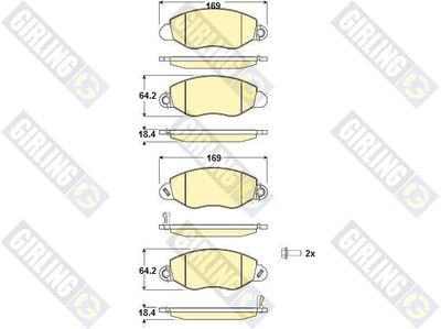 6114614 GIRLING Комплект тормозных колодок, дисковый тормоз