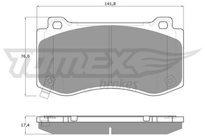 TX1995 TOMEX Brakes Комплект тормозных колодок, дисковый тормоз