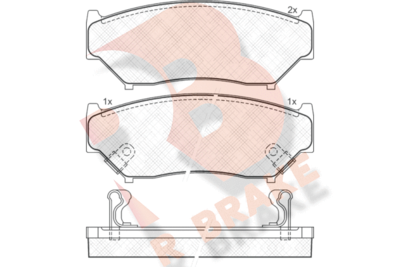 RB1096 R BRAKE Комплект тормозных колодок, дисковый тормоз