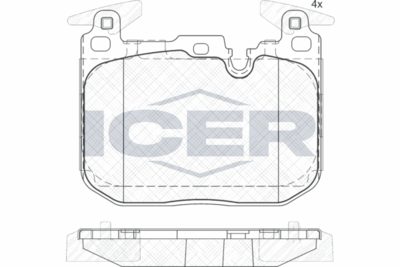 182093203 ICER Комплект тормозных колодок, дисковый тормоз