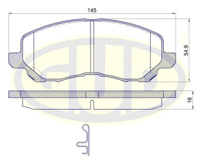 GBP880115 G.U.D. Комплект тормозных колодок, дисковый тормоз