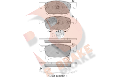 RB2221 R BRAKE Комплект тормозных колодок, дисковый тормоз