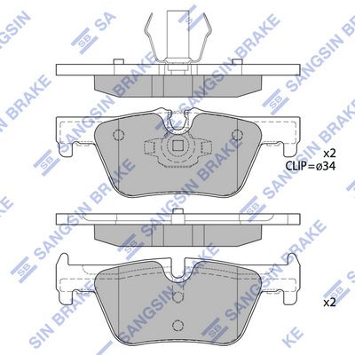 SP1953 Hi-Q Комплект тормозных колодок, дисковый тормоз