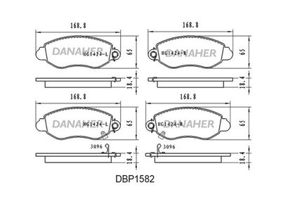 DBP1582 DANAHER Комплект тормозных колодок, дисковый тормоз