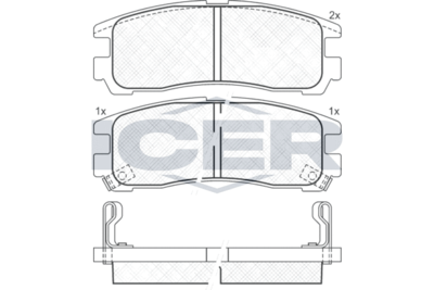 180981 ICER Комплект тормозных колодок, дисковый тормоз