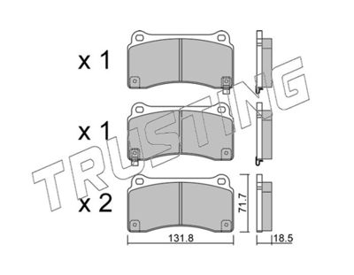 11570 TRUSTING Комплект тормозных колодок, дисковый тормоз