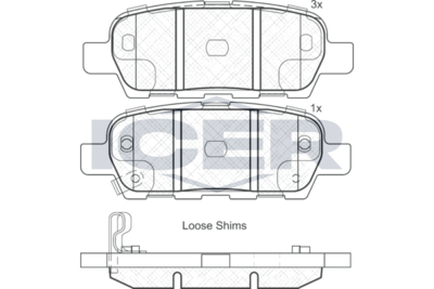 181838 ICER Комплект тормозных колодок, дисковый тормоз