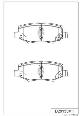 D20135MH MK Kashiyama Комплект тормозных колодок, дисковый тормоз