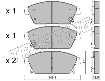 8560 TRUSTING Комплект тормозных колодок, дисковый тормоз