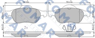 FO896981 FOMAR Friction Комплект тормозных колодок, дисковый тормоз