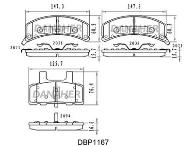 DBP1167 DANAHER Комплект тормозных колодок, дисковый тормоз