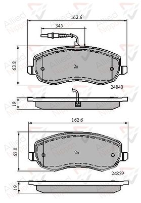 ADB11678 COMLINE Комплект тормозных колодок, дисковый тормоз