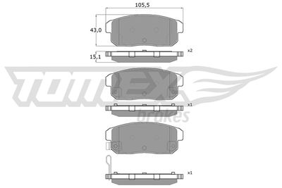 TX1797 TOMEX Brakes Комплект тормозных колодок, дисковый тормоз