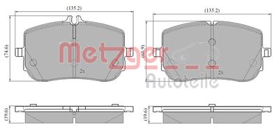 1170962 METZGER Комплект тормозных колодок, дисковый тормоз