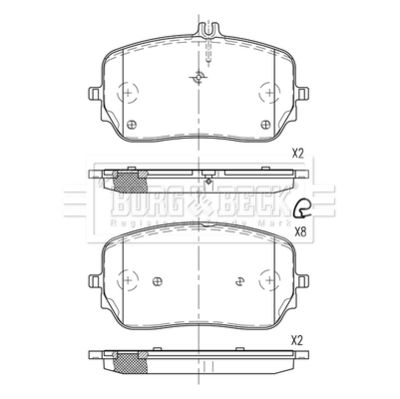 BBP2855 BORG & BECK Комплект тормозных колодок, дисковый тормоз