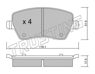 5010 TRUSTING Комплект тормозных колодок, дисковый тормоз