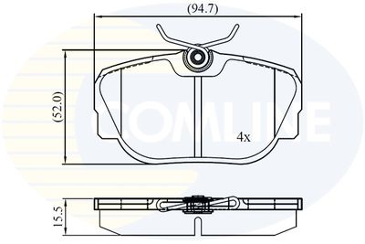 CBP01093 COMLINE Комплект тормозных колодок, дисковый тормоз