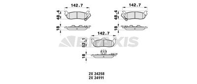 AB0366 BRAXIS Комплект тормозных колодок, дисковый тормоз