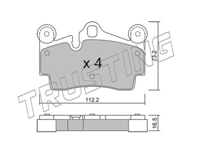 6710 TRUSTING Комплект тормозных колодок, дисковый тормоз