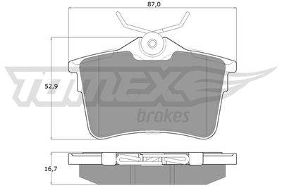 TX1626 TOMEX Brakes Комплект тормозных колодок, дисковый тормоз