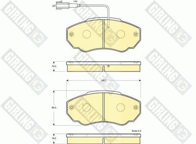 6115179 GIRLING Комплект тормозных колодок, дисковый тормоз