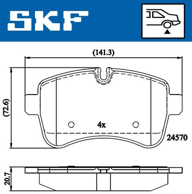 VKBP90140 SKF Комплект тормозных колодок, дисковый тормоз