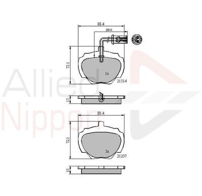 ADB1224 COMLINE Комплект тормозных колодок, дисковый тормоз