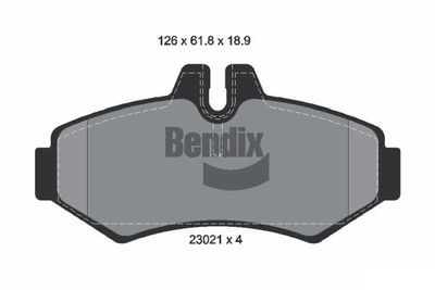 BPD1905 BENDIX Braking Комплект тормозных колодок, дисковый тормоз