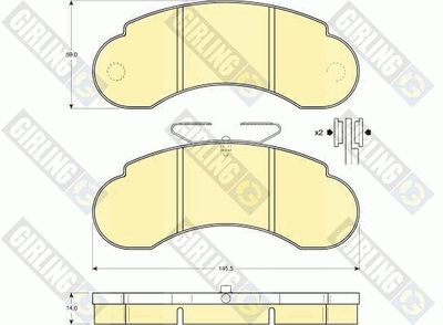 6109503 GIRLING Комплект тормозных колодок, дисковый тормоз