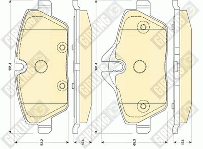 6118701 GIRLING Комплект тормозных колодок, дисковый тормоз