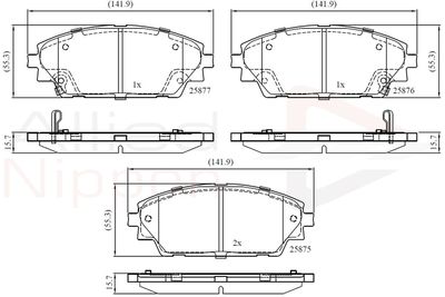 ADB32242 COMLINE Комплект тормозных колодок, дисковый тормоз