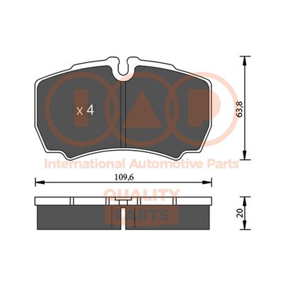 70457011 IAP QUALITY PARTS Комплект тормозных колодок, дисковый тормоз