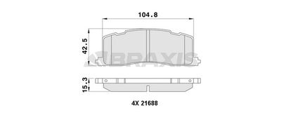 AA0405 BRAXIS Комплект тормозных колодок, дисковый тормоз