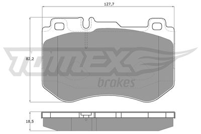 TX1851 TOMEX Brakes Комплект тормозных колодок, дисковый тормоз