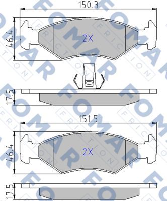 FO633681 FOMAR Friction Комплект тормозных колодок, дисковый тормоз