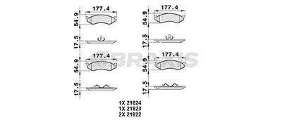 AA0247 BRAXIS Комплект тормозных колодок, дисковый тормоз