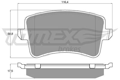 TX1581 TOMEX Brakes Комплект тормозных колодок, дисковый тормоз