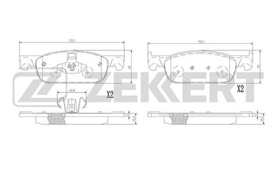 BS1378 ZEKKERT Комплект тормозных колодок, дисковый тормоз