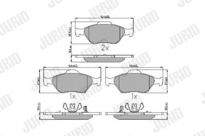 572576J JURID Комплект тормозных колодок, дисковый тормоз