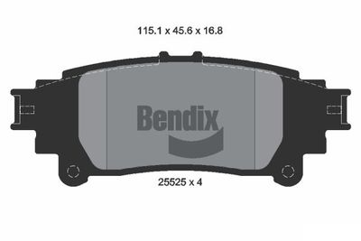 BPD2249 BENDIX Braking Комплект тормозных колодок, дисковый тормоз