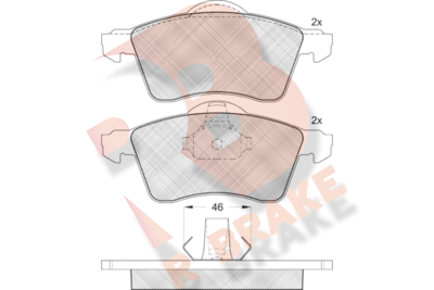 RB1166 R BRAKE Комплект тормозных колодок, дисковый тормоз