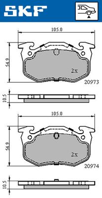 VKBP90120 SKF Комплект тормозных колодок, дисковый тормоз