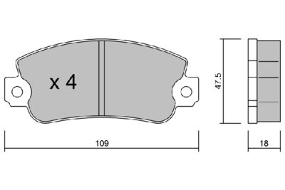 BPFI1041 AISIN Комплект тормозных колодок, дисковый тормоз