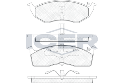 181436 ICER Комплект тормозных колодок, дисковый тормоз