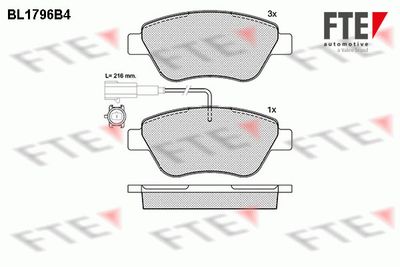 BL1796B4 FTE Комплект тормозных колодок, дисковый тормоз