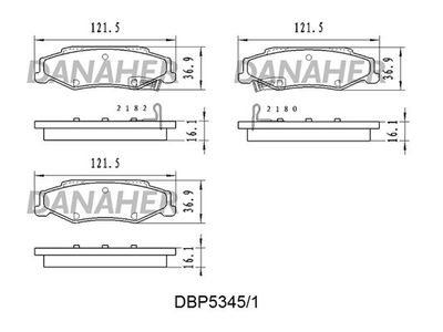 DBP53451 DANAHER Комплект тормозных колодок, дисковый тормоз